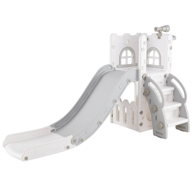 6-in-1 Toddler Slide Set with Basketball Hoop & Telescope