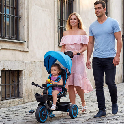 6-in-1 Toddler Tricycle with Push Handle, Canopy