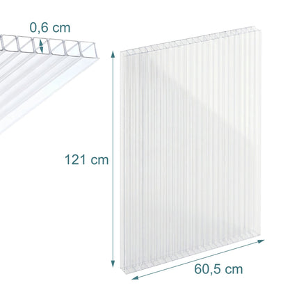 6mm Clear Polycarbonate Double-Wall Sheets, Set of 14