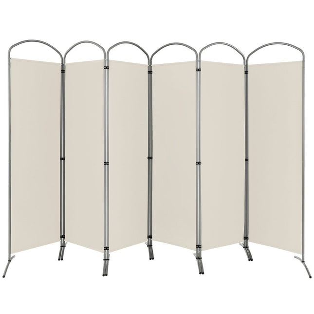 6-piece foldable privacy screen room divider fabric partition 331 x 51 x 188 cm beige