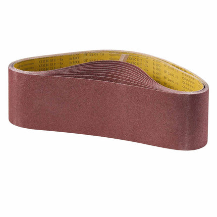 6 x 48 Sanding Belts, 80 Grit Aluminum Oxide, 10 Pack