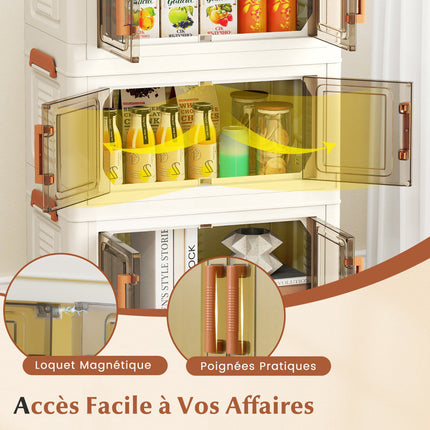 76L Collapsible Storage Bins, Set of 4, Lids and Wheels