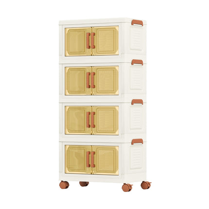 76L Collapsible Storage Bins, Set of 4, Lids and Wheels