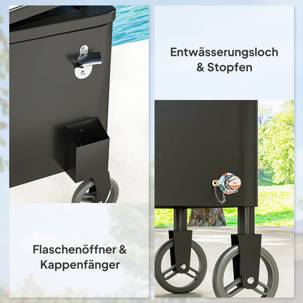 Patio Drinks trolley with wheels, 76L, White