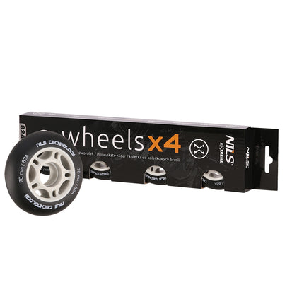 76x24 Black PU Wheels, 82A Hardness, Set of 4