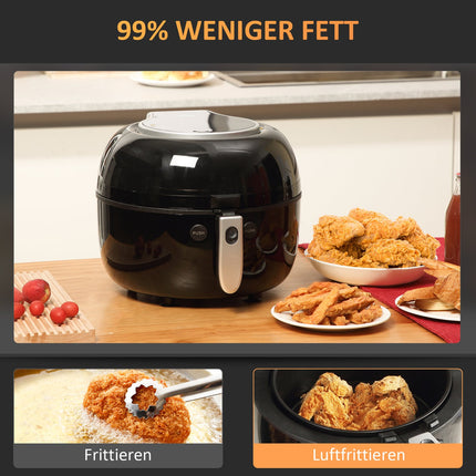 7L hot air fryer, oil-free, 1500W, non-stick basket