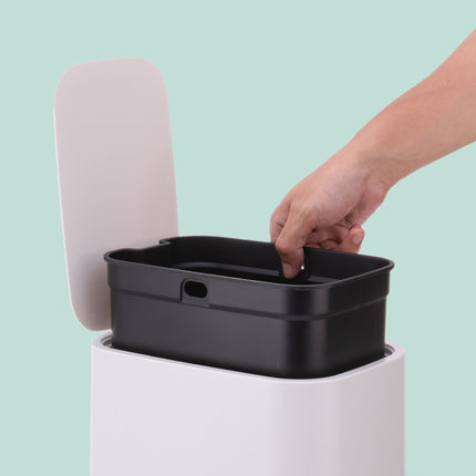 7L Square Pedal Bin, Plastic, Soft-Close Lid
