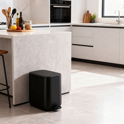 7L Square Pedal Bin – Plastic, Soft-Close Lid