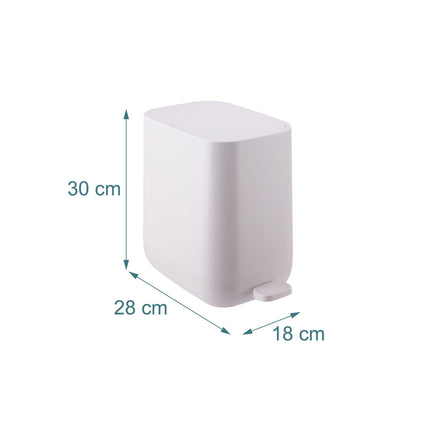 7L Square Plastic Pedal Bin – Soft-Close Lid
