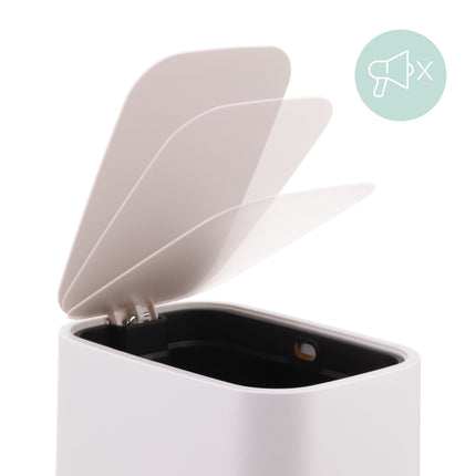 7L Square Plastic Pedal Bin – Soft-Close Lid