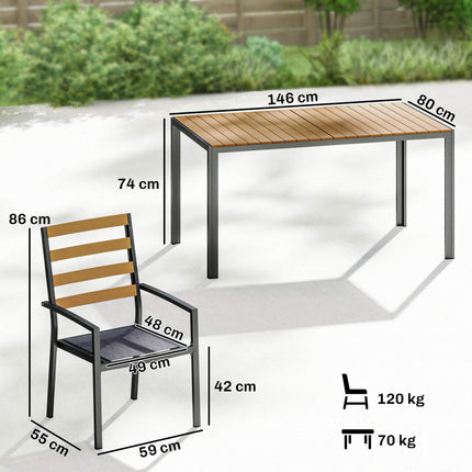 7-Piece Outdoor Dining Set with Table and Chairs