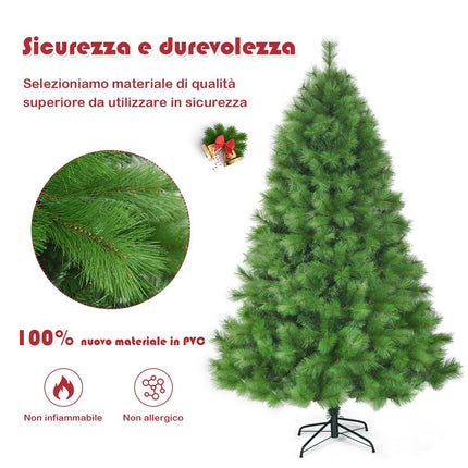 7 ft Artificial Christmas Tree, Hinged, 808 Tips, Stand