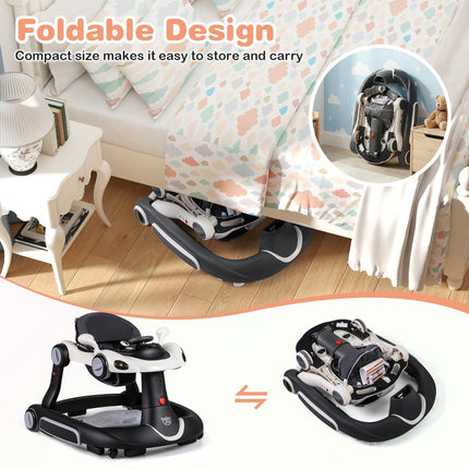 7-in-1 Adjustable Baby Walker with Canopy & Activity Center