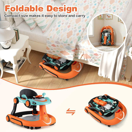 7-in-1 Adjustable Baby Walker with Canopy and Speed Control
