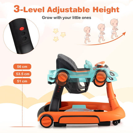 7-in-1 Adjustable Baby Walker with Canopy and Speed Control