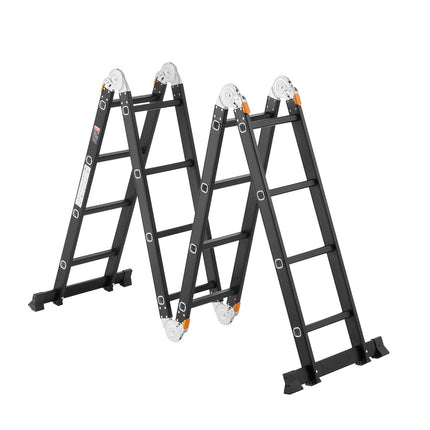7-in-1 Folding Ladder, 15.5 ft Reach, 330 lb, Aluminum