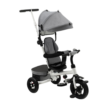7 in 1 children's tricycle with reversible seat & adjustable canopy & push handle balance bike gray