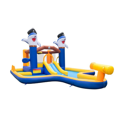 7-in-1 water slide park inflatable bouncy house with splash pool 578 x 408 x 250 cm