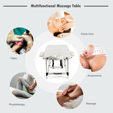 84" Adjustable Portable Massage Table with Carry Case