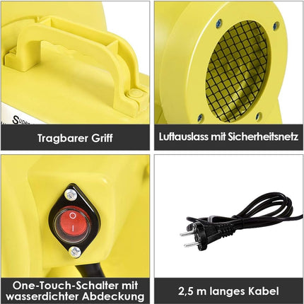 850W Blower Energy Efficient Air Pump for Inflatable Toys Bouncy Castle 42 x 24 x 42 cm