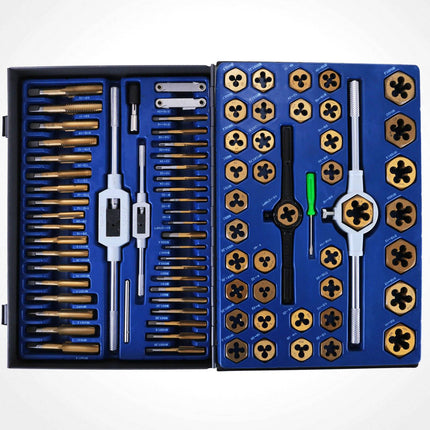 86-Piece Metric Tap and Die Set, Tungsten Steel, Tap Wrench