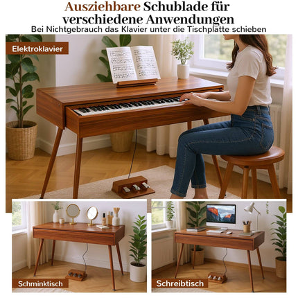 88-Key Weighted Digital Piano with Dual Keyboard Mode