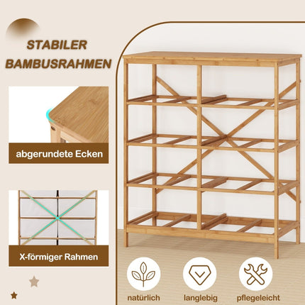 8-Drawer Bamboo Dresser with Removable Fabric Bins