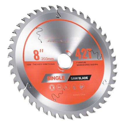 8 Inch 203mm Circular Saw Blade, 42T, 25.4mm Arbor