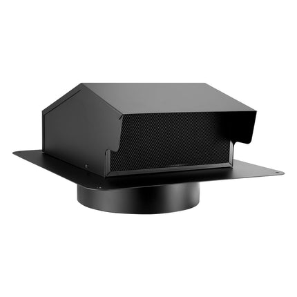 8-Inch Square Hooded Wall Vent Cover, Steel, Screen, Black