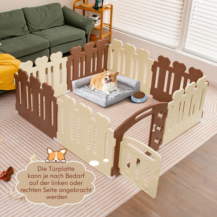 8-Panel Pet Playpen Pet Exercise Pen Pet Fence for Pets up to 35cm Height