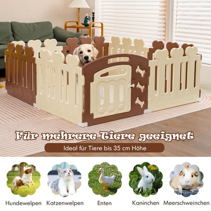 8-Panel Pet Playpen Pet Exercise Pen Pet Fence for Pets up to 35cm Height