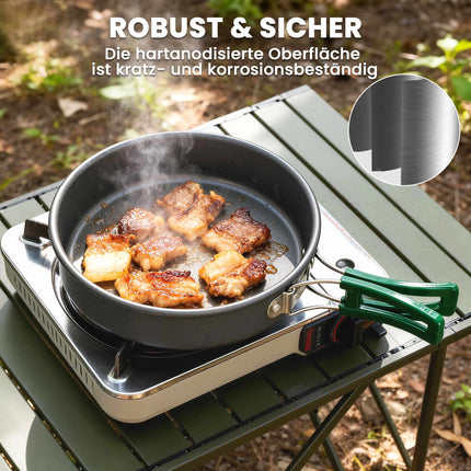 8-Piece Camping Cookware Set with Anti-Scald Handles