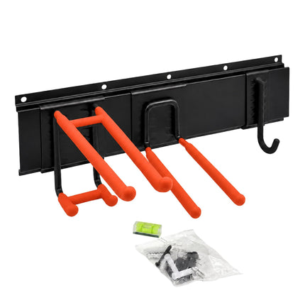 8-Piece Wall Hook Set, Black/Orange, Steel & PVC