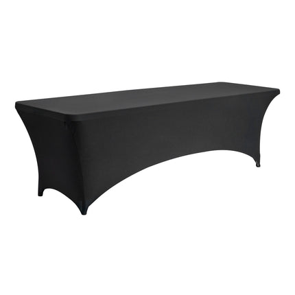 8ft Fitted Stretch Tablecloths, Black Spandex 6-Pack
