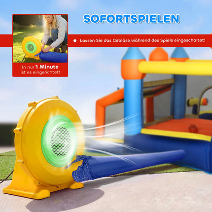 8-in-1 Bounce House with Slide, Pool, Climbing Wall
