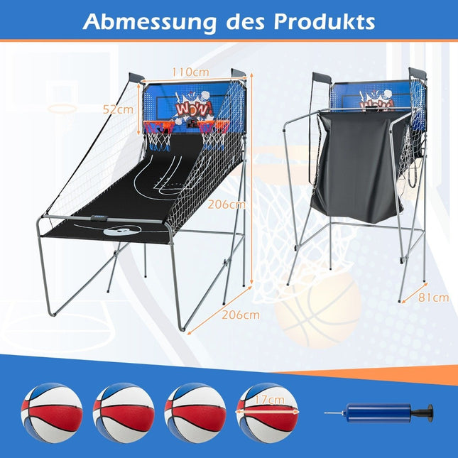 8-in-1 Foldable Electronic Basketball Arcade Game