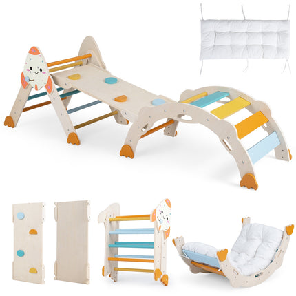 8-in-1 Foldable Toddler Climbing Set, Rocket-Themed