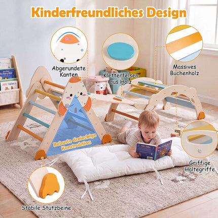 8-in-1 Foldable Toddler Climbing Set, Rocket-Themed