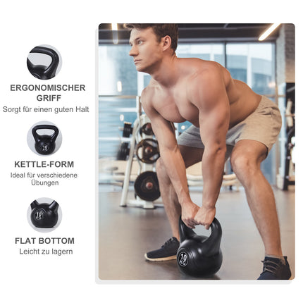 8 kg Kettlebell, Sand-Filled, Black, Beginner-Friendly