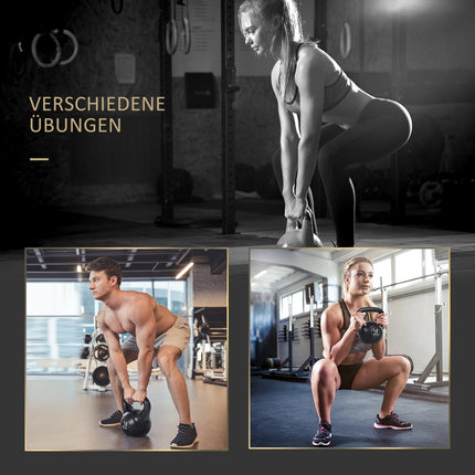 8 kg Kettlebell, Sand-Filled, Black, Beginner-Friendly