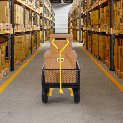 900 lb Steel Garden Cart with 10 in Tires, Flatbed