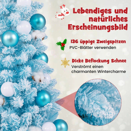 90cm Mini Artificial Christmas Tree with Snow &amp; Cement base Christmas tree Chirstbaum Blue