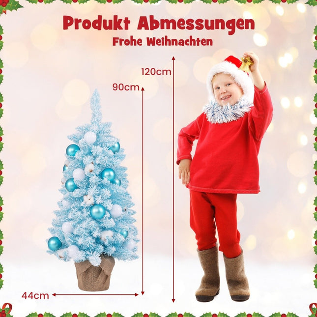 90cm Mini Artificial Christmas Tree with Snow &amp; Cement base Christmas tree Chirstbaum Blue
