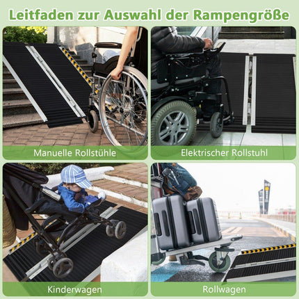 91 x 74 cm wheelchair ramp, portable & anti-slip folding ramp, load-bearing up to 272 kg, aluminium