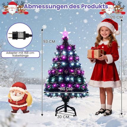 93 cm Pre-Lit Fiber Optic Christmas Tree – 96 LEDs