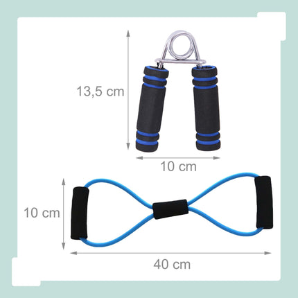 9-Piece Blue Fitness Equipment Set with Accessories
