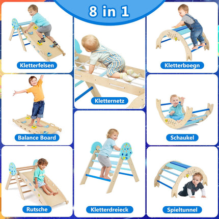 9-in-1 Montessori Climbing Set with Slide & Ladder