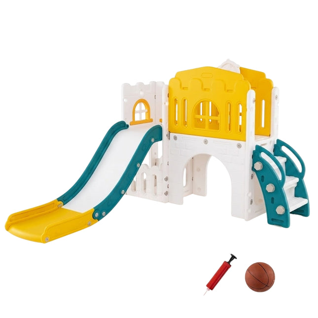 9-in-1 Toddler Slide Set with Basketball Hoop & Tunnel