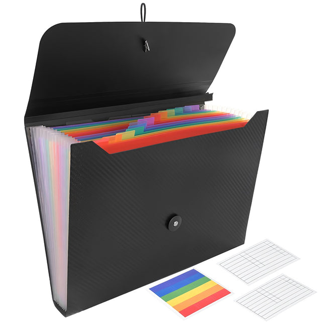 A4 Accordion Document Folder, 13 Compartments, Waterproof