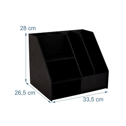 A4 Desk Organizer with Compartments – Black MDF